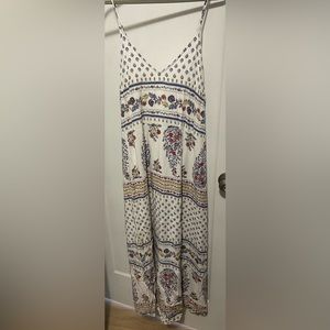 Patterned Maxi Dress with Criss Cross Back